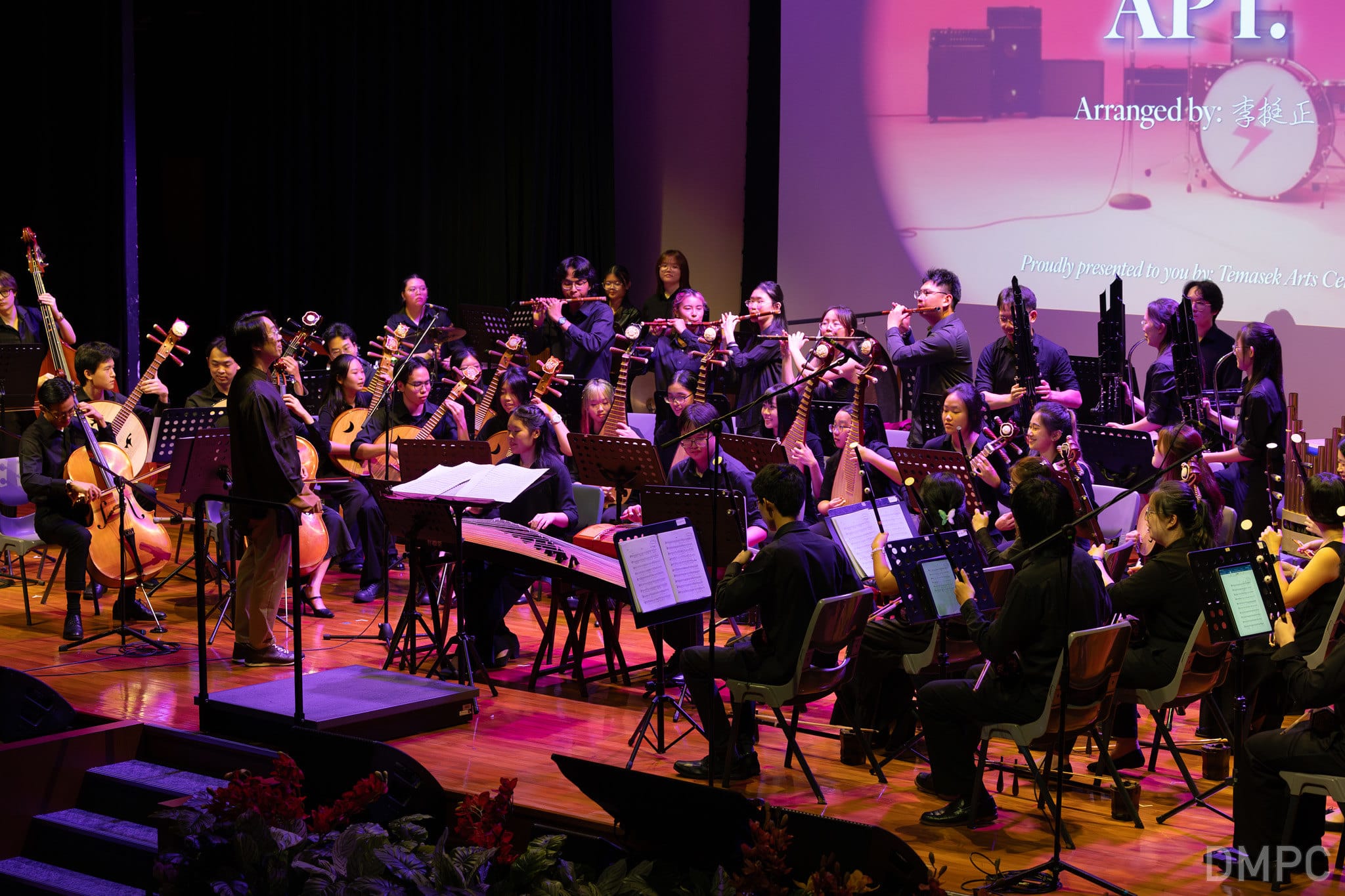 Image of Temasek Polytechnic Chinese Orchestra performing at a concert